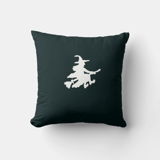 Sorcières sur Coussin de Jet en Noir (Recto)