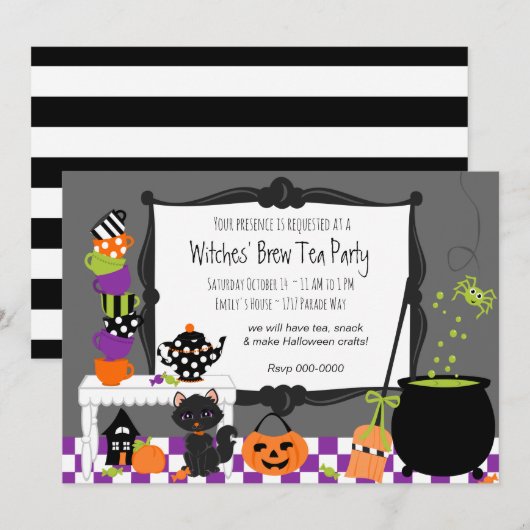 Sorcières Tea Party Invitation (Devant / Derrière)