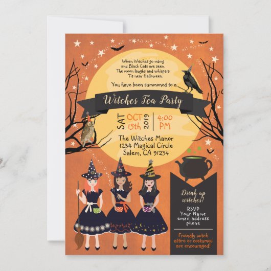 Sorcières Tea Party Invitation (Devant)