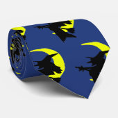 Sorcières volantes bleu foncé Halloween cravate de (Roulé)