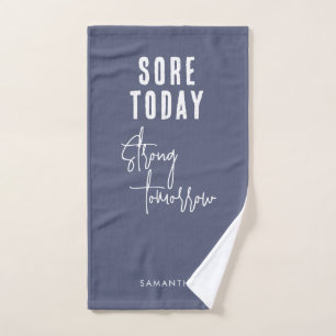 Sore Vandaag Sterk Morgen Grijs Naam Workout Gym Handdoek