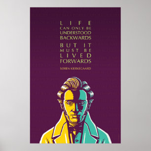 Søren Kierkegaard Inspirerend Quote: Leven Poster