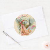 SORK BABY SHOWER MONOGRAM , RONDE STICKER (Envelop)