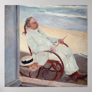 Sorolla - Antonio Garcia bij het strand Poster