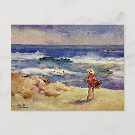 Sorolla - Jongen op het Zand Briefkaart (Voorkant)