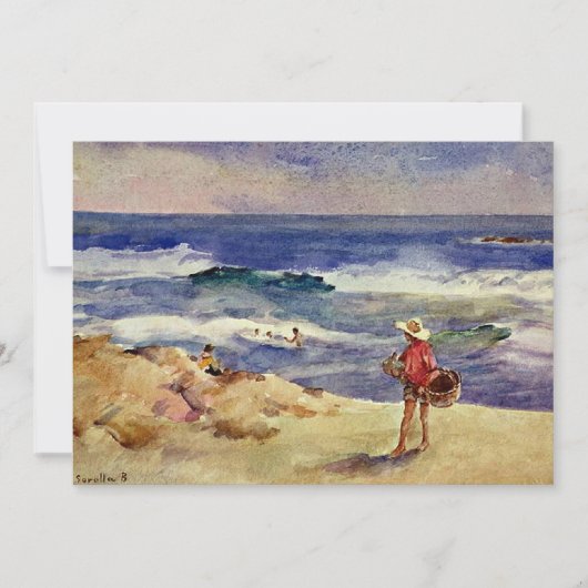 Sorolla - Jongen op het Zand Kaart (Voorkant)