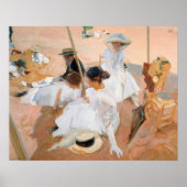 Sorolla - onder de bliksem, strand in Zarauz Poster (Voorkant)