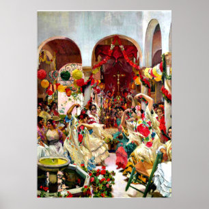 Sorolla-schilderij - Sevilla, de Dance Poster