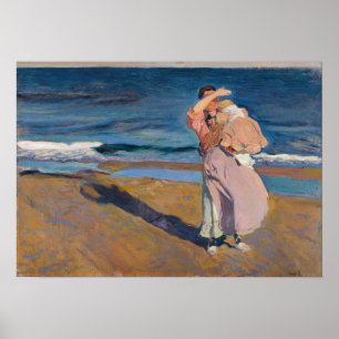 Sorolla - Visser met haar zoon Poster