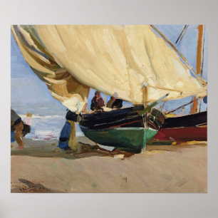 Sorolla - Vissersboot onder een hoek Valencia 1910 Poster