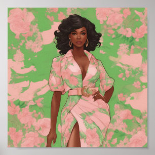 Sororité sisterhood Pink and Green Wall Poster Art