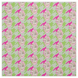 Sorority Life roze en green houndstooth Stof