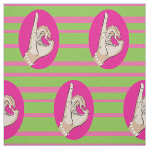 Sorority Life roze en groen weefsel Stof