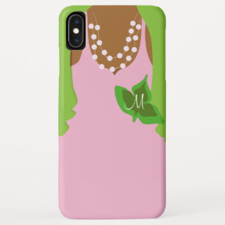Sorority Life roze en groene illustratie iPhone XS Max Hoesje