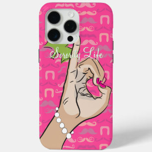 Sorority Life roze stache iPhone case