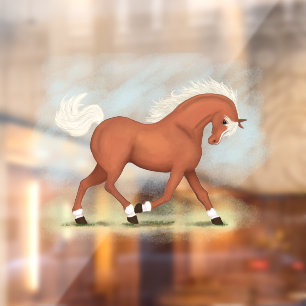 Sorrel Horse met Blaze & Socks Equestrian Decal