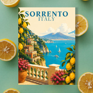 Sorrento Italië Citroenen Vintage Reis Briefkaart