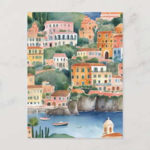 Sorrento Italië, Italiaanse kust Kleurrijke Waterv Briefkaart