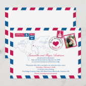 Sorrento Italië Luchtpost Bruiloft na-feestje Kaart (Voorkant / Achterkant)