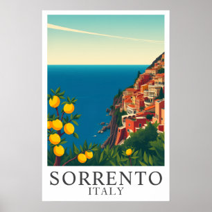 Sorrento Italië Vintage Citroenen Reis Kunst Poster