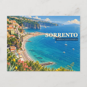 Sorrento Marina Illustratie Golf van Napels Briefkaart