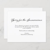 Sorry | Aankondiging van annulering van de begroti (Voorkant / Achterkant)