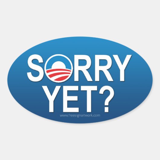 Sorry? Anti Obama - Nobama Ovale Sticker (Voorkant)