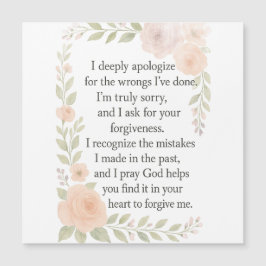 Sorry/Apology\ Forgiveness Floral Magnetic Card