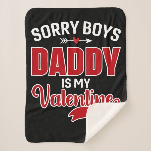 Sorry Boys Papa is mijn Valentijn Sherpa Deken (Voorkant)
