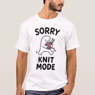 Sorry Brei Modus Grappig Schattig Breien Karakter T-shirt