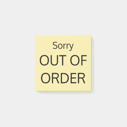 Sorry, buiten de orde post-it® notes (Voorkant)