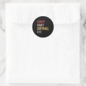 Sorry Can't Softball Bye Ronde Sticker (Tas)