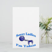 Sorry, dames, ik ben meegenomen briefpapier (Staand voorkant)