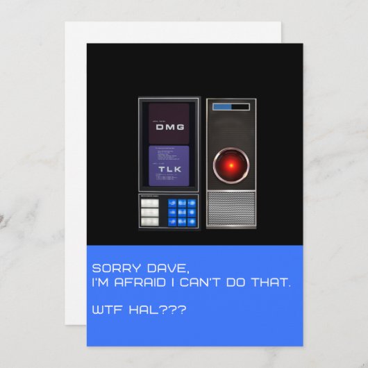 Sorry dat Dave dat niet kan doen. Kaart (Voorkant / Achterkant)