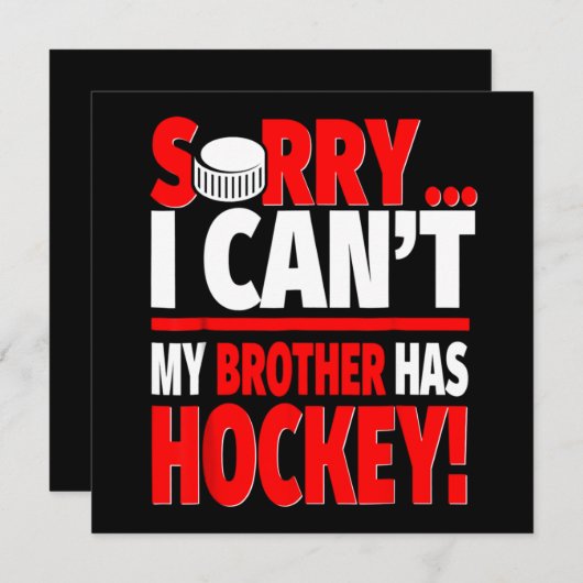 Sorry, dat gaat niet, mijn broer heeft hockey kaart (Voorkant / Achterkant)