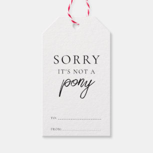 Sorry dat het geen Pony Funny Christmas is Cadeaulabel