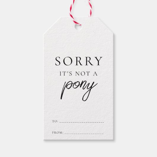 Sorry dat het geen Pony Funny Christmas is Cadeaulabel (Voorkant)