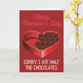 Sorry dat ik de chocolade heb opgegeten Grappige V Kaart (Gele Bloem)