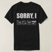 Sorry dat ik DGAF Grappig verborgen bericht gitaar T-shirt (Design voorkant)