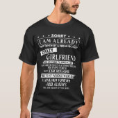 Sorry dat ik Freaking Crazy Vriendin heb T-shirt (Voorkant)