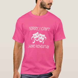 Sorry dat ik geen repetitief theater Drama Masker T-shirt