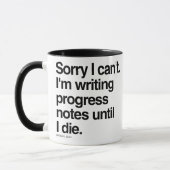Sorry dat ik geen voortgangsnotities kan schrijven mok (Links)