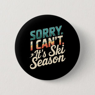 Sorry dat ik het skiseizoen Winter Sports 3 afroep Ronde Button 5,7 Cm