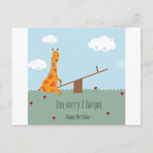 Sorry dat ik het vergeten ben - Happy Birthday Briefkaart