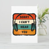 Sorry dat ik je niet kan horen - Retro Hoofdtelefo Kaart (Staand voorkant)