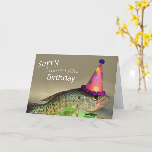 Sorry dat ik je verjaardag heb gemist kaart (Gele Bloem)