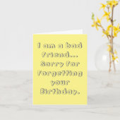 Sorry dat ik je verjaardag vergeet kaart (Gele Bloem)
