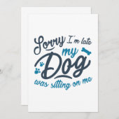 Sorry dat ik laat ben bedankkaart (Voorkant / Achterkant)