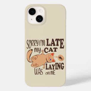 Sorry dat ik laat ben dat mijn kat op me lag Case-Mate iPhone 14 hoesje