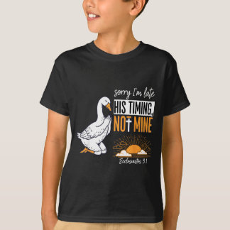 Sorry dat ik laat ben Funny Goose Christelijke Bij T-shirt